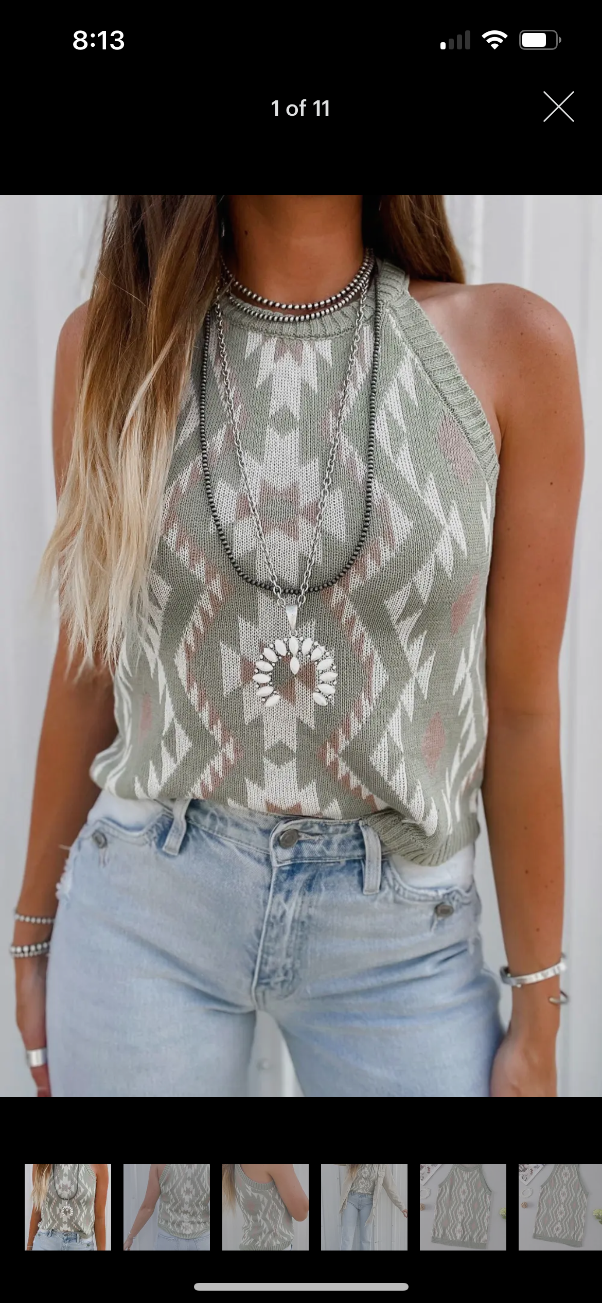 Aztec sweater tank