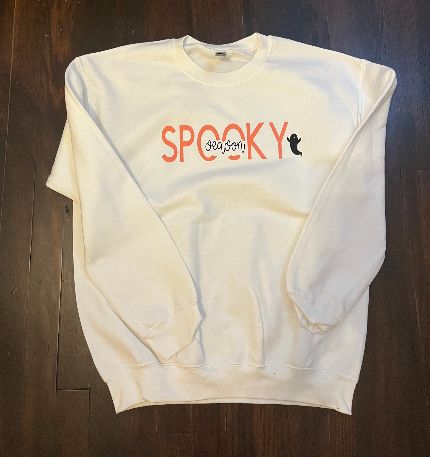 Spooky season white crewneck sweatshirt