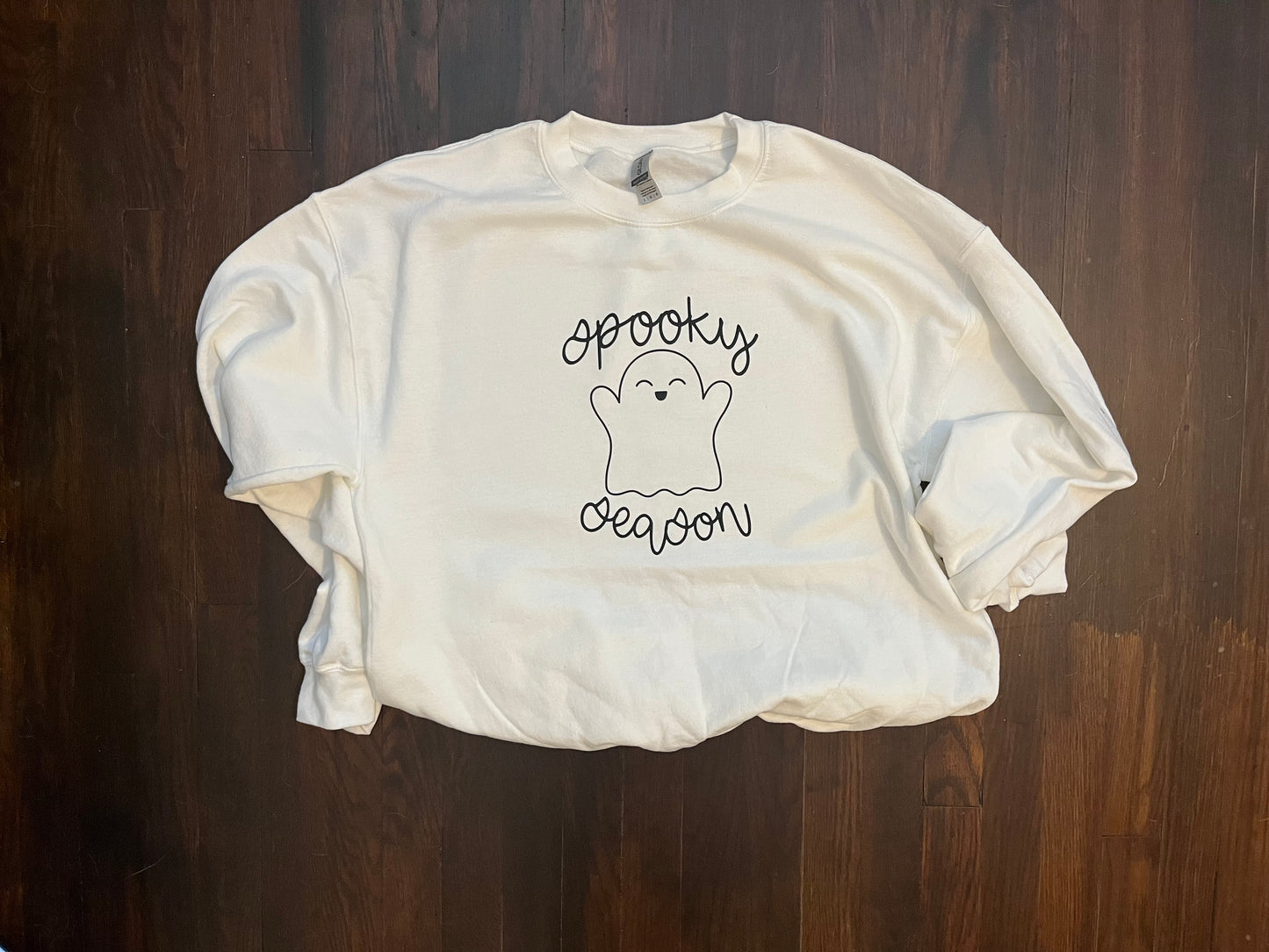 Spooky season ghost white crewneck sweatshirt