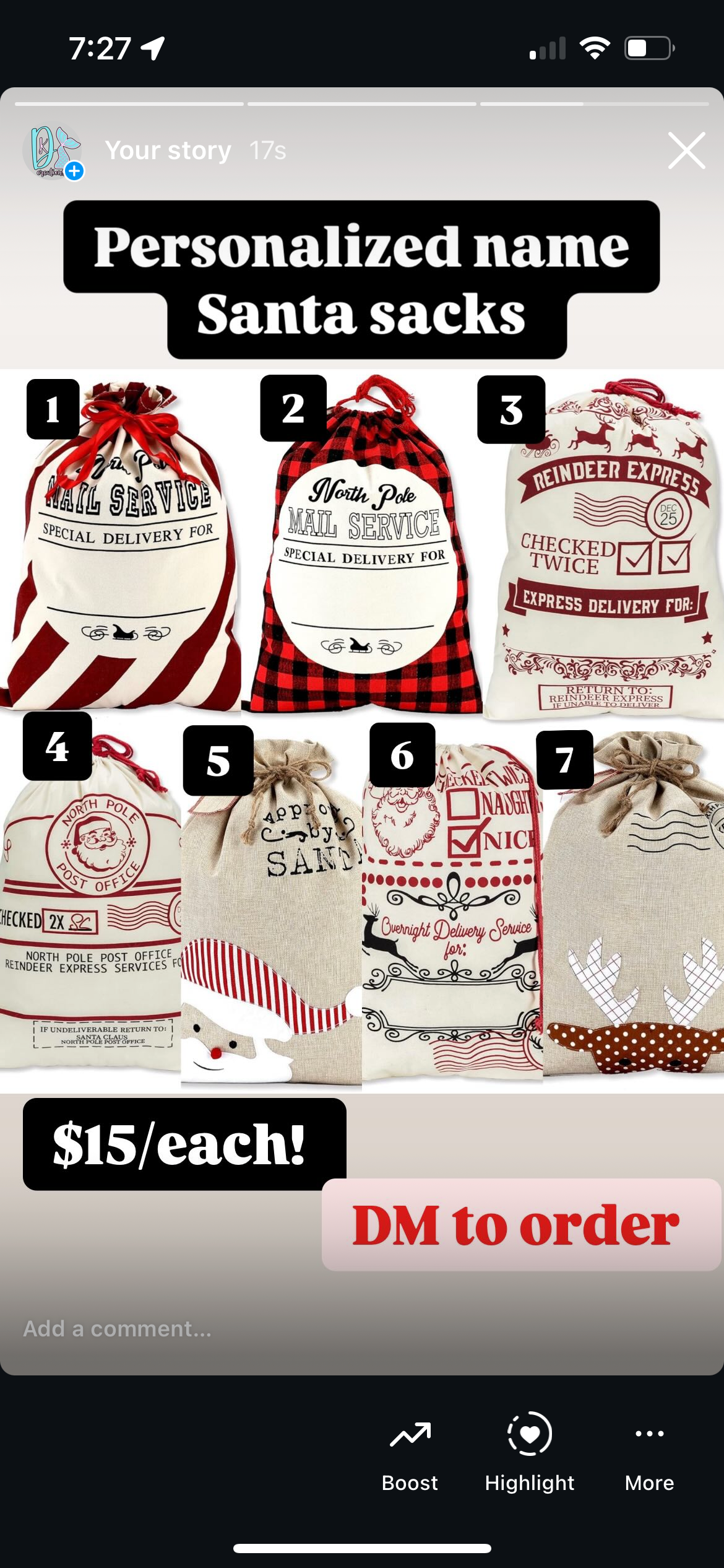 Personalized Santa sack with name